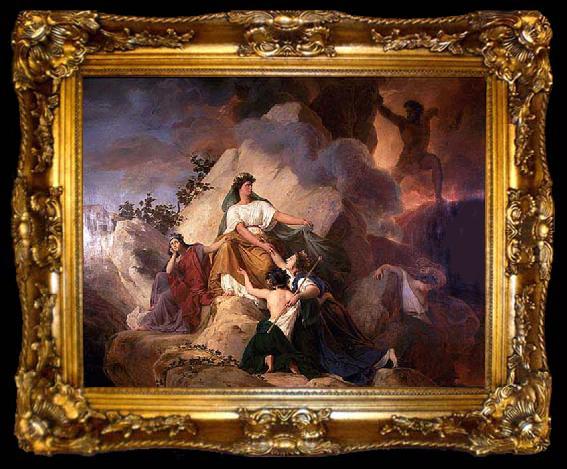 framed  Francois-Edouard Picot Cybele protects from Vesuvius, ta009-2